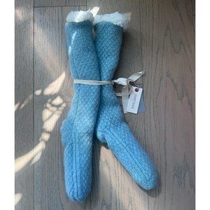 NWT MerSea Slipper Socks Blue with Grippies OS
